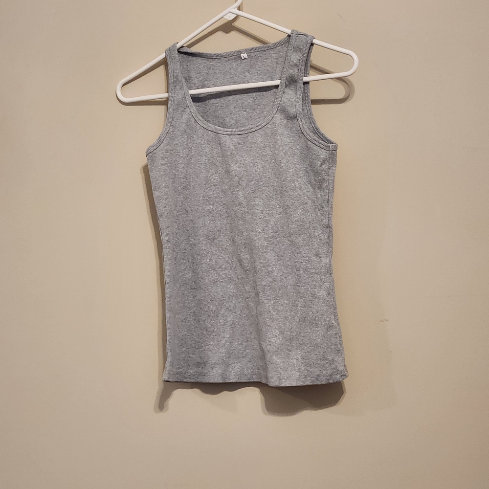 Gray Women's Ribbed Tank Top